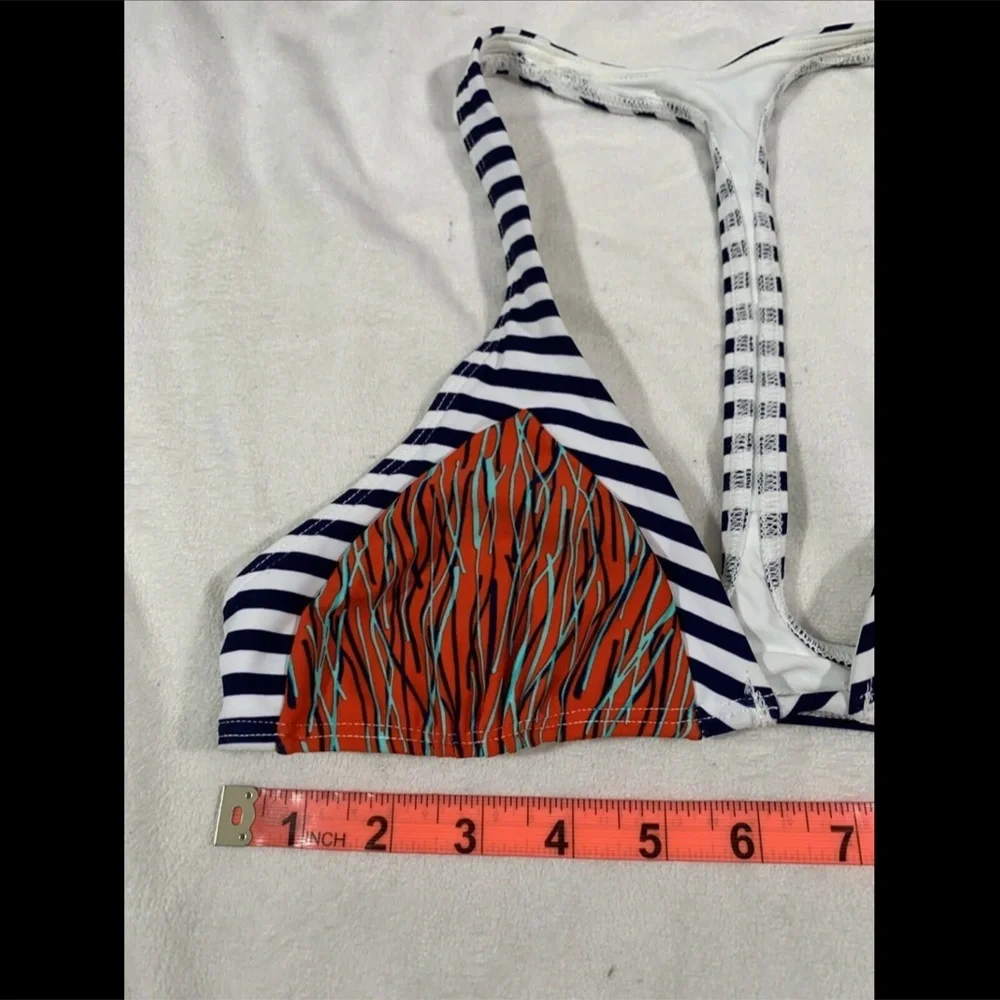 NEW $85 Mia Marcelle Michon Combo Print Bikini Top [SZ‎ XS ]